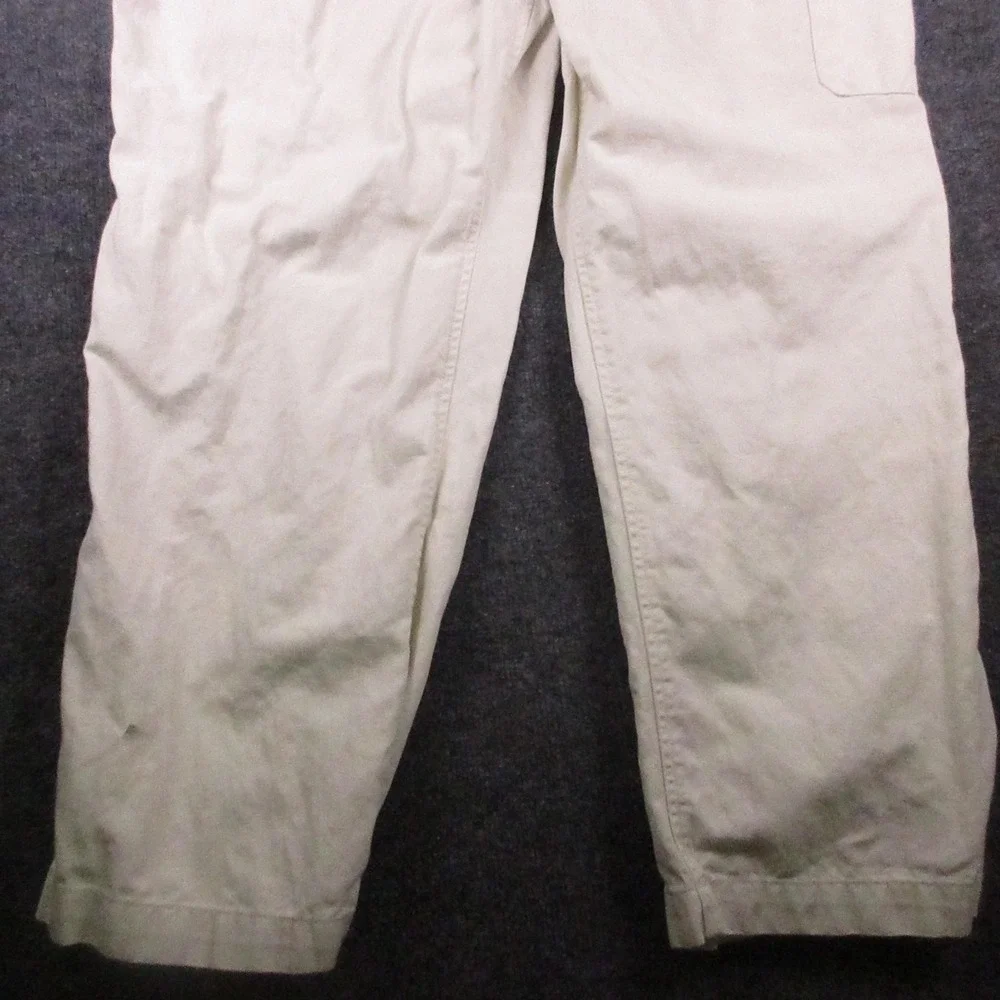 Y2K Banana Republic Cargo Pants Womens 14 Beige Linen Cotton Straight Leg Casual
